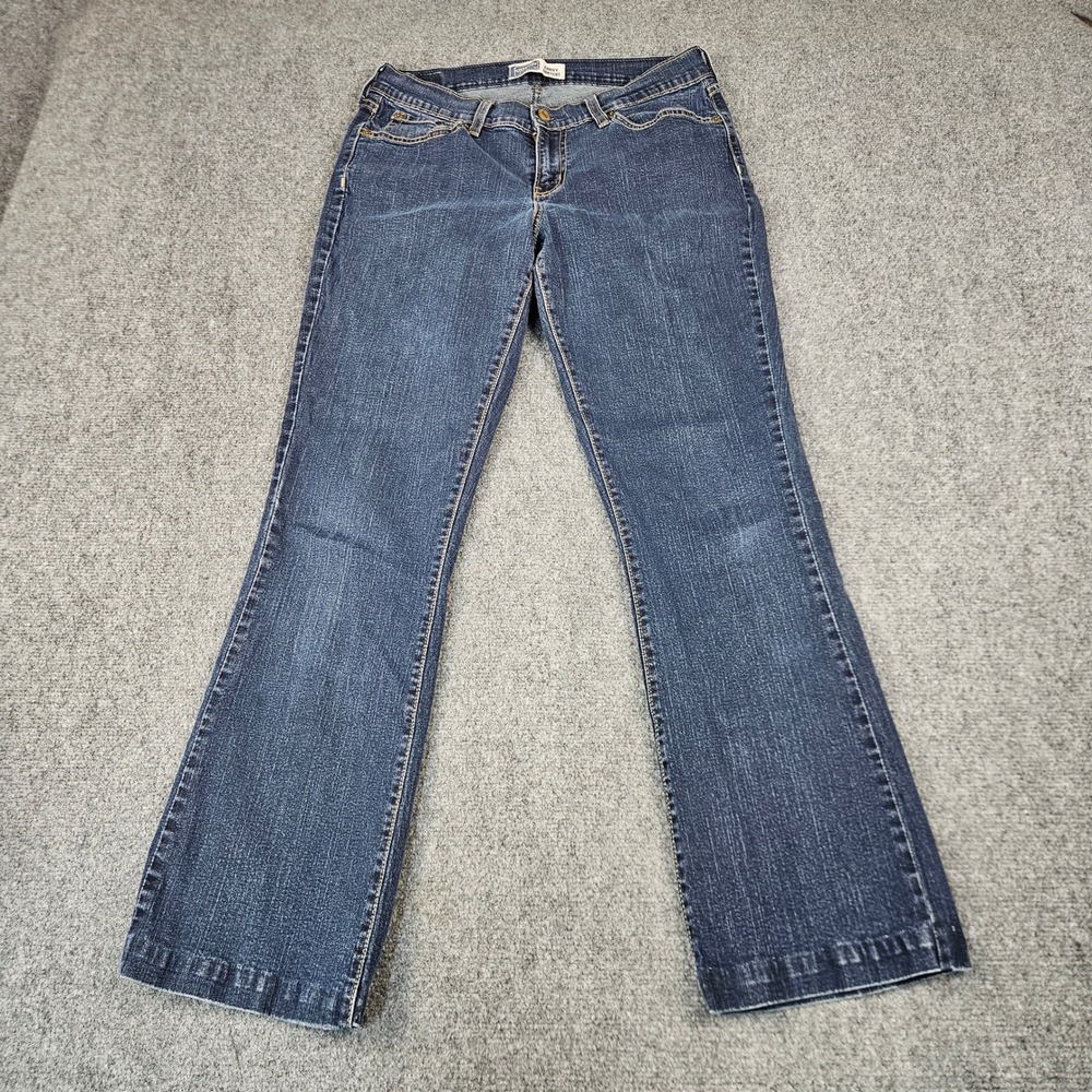 Signature by Levi Strauss & Co Curvy Bootcut Jeans Dark Wash Blue Denim 12 M